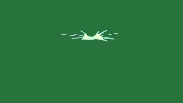 Small object in the middle and clock on it background palm tree white bird flying air through over field shade colorful - Chroma Key Green Screen Footage