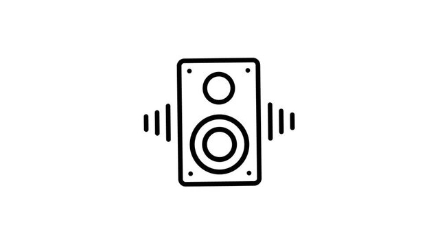 Speaker audio with sound wave animated icon for music, media player, video, audio control, loudspeaker, multimedia technology sign and symbol