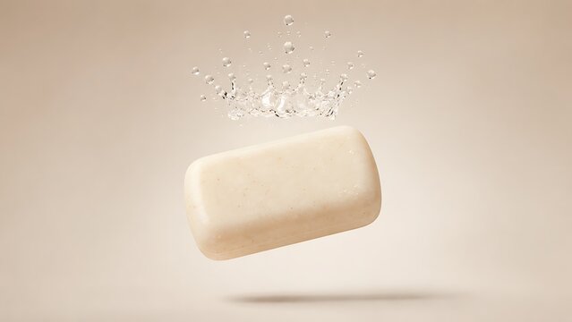 Falling Powder on Light Background Close Up Minimalist Composition