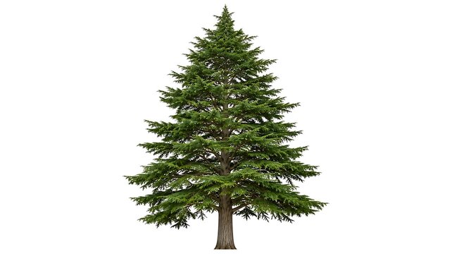 Beautiful tall evergreen pine tree with transparent background isolated image