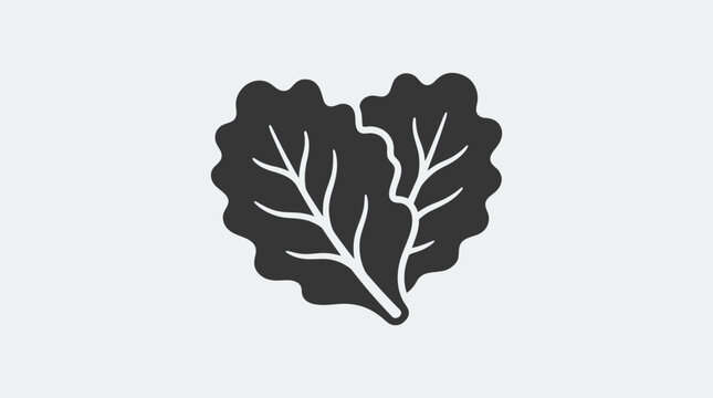 Simple lettuce leaf icon, minimalist vector design.