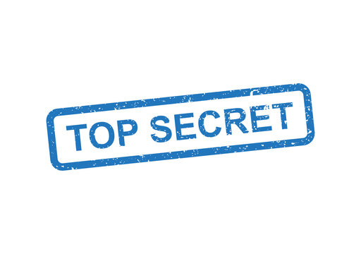 Top secret blue stamp with bold text illustration