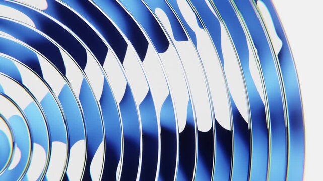 Blue glass reflection loop background with wave light pattern