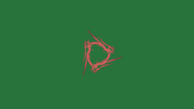 White border and red fish on dog it screen circle man horse drawing ' s face flowers two swimming in the water isolated on green screen background