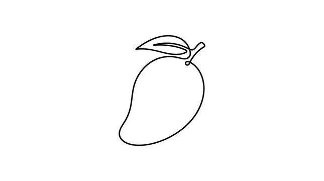 Minimalist Mango Line Art Illustration