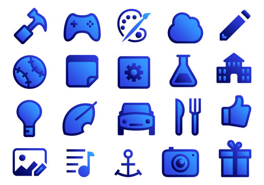 Stylized Gradient Misc Icon Pack