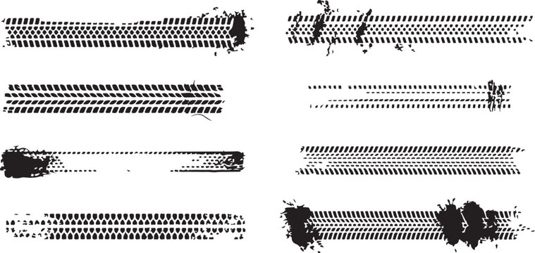 tire track stamp vector icons tread pattern ink splatter