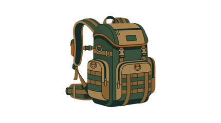 Fototapeta premium Tactical Backpack Vector Illustration