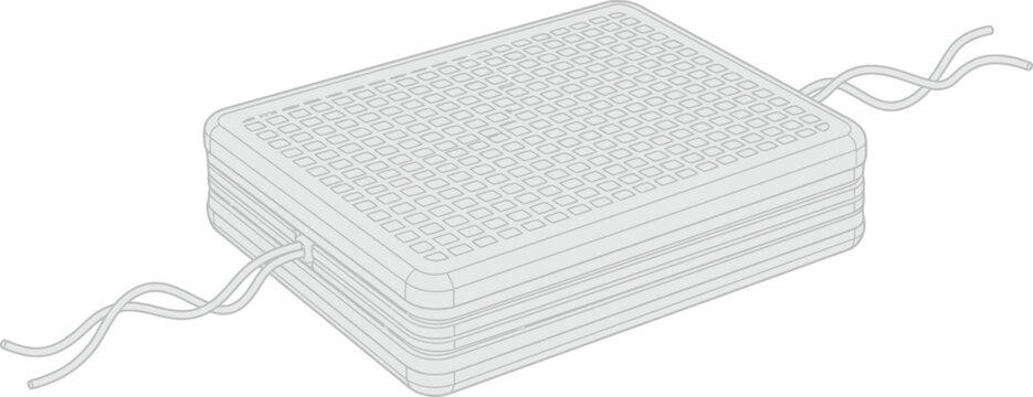 Abstract illustration of a tech or electronic device module with grid pattern