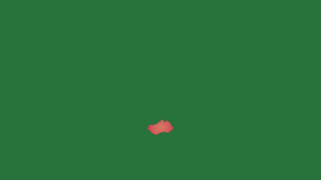White border and screen map of the country red orange design apple on heart it an logo isolated on green screen background