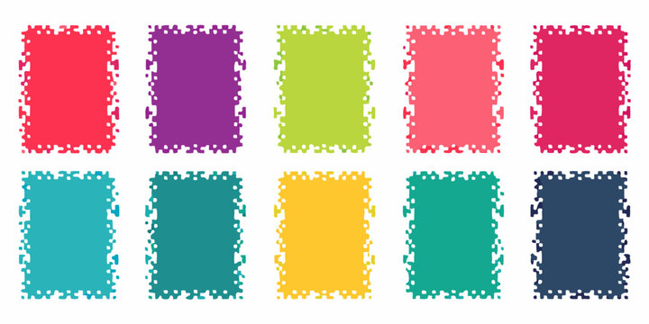 Rectangular dotted frames in red purple green and blue hues vector illustration