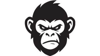 Angry chimp head vector icon, creative monkey mascot brand identity © Eskopi
