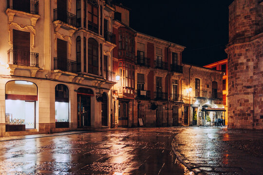 Quiet Old Town at Night