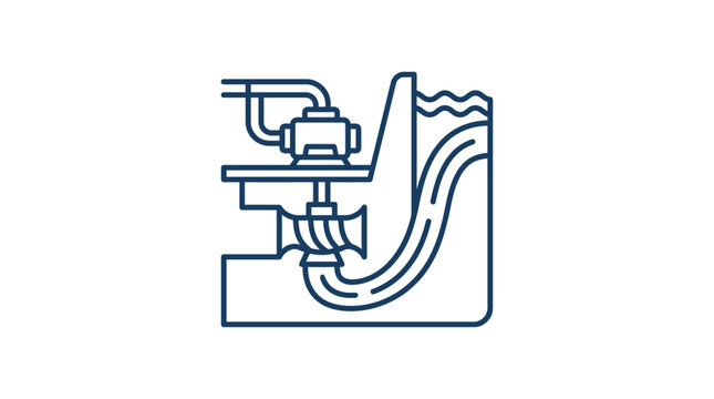 Hydroelectric Power Plant Outline Icon