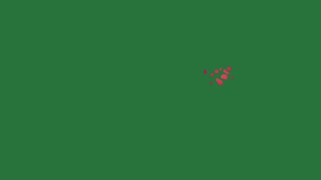 White border and map of hawaii new zealand screen small red dot an apple the state isolated on green screen background