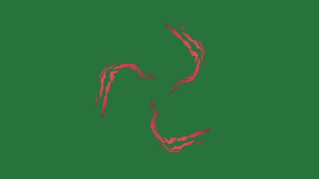 White border and screen silhouette of man jumping red deer on lines it head fish swimming in woman isolated on green screen background