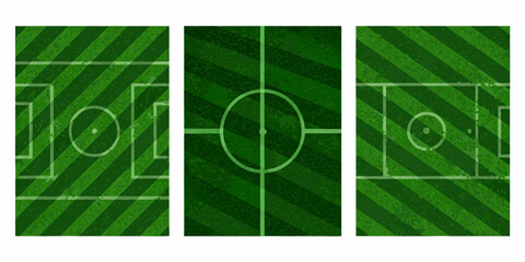 soccer field vector illustration with green striped texture football pitch sports ground art color minimalist design sport theme game layout team © Mitali