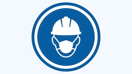 Fototapeta premium Mandatory Wear Safety Helmet and Face Mask Sign icon