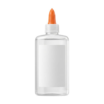 Clear liquid glue bottle mockup