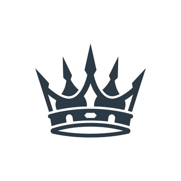 Elegant black silhouette crown icon design.