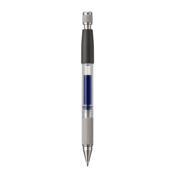 Clear mechanical drafting pencil with blue lead