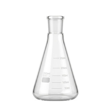 Empty glass erlenmeyer flask laboratory glassware