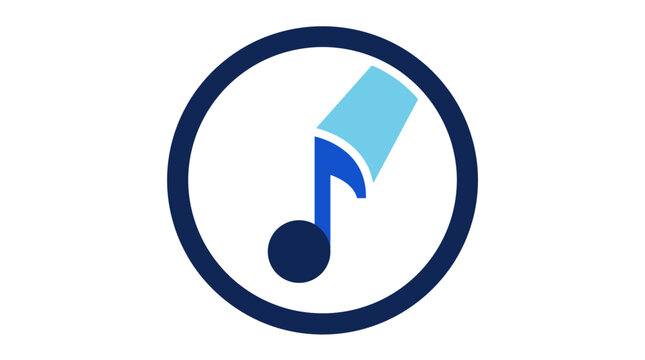 Minimalist Musical Note and Bucket Icon Vector Illustration