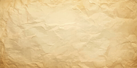 Fototapeta premium Old crumpled vintage brown paper texture background with wrinkled aged parchment sheet, grunge blank rough textured surface and creased worn cardboard paper pattern