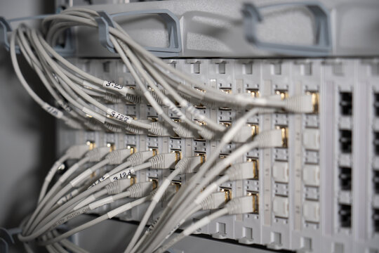 Structured cabling and Ethernet connections in network rack