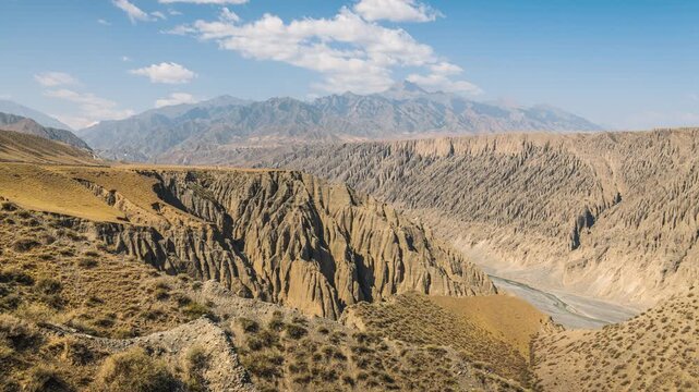 Time Lapse of Dushanzi Grand Canyon in Karamay, Xinjiang, China