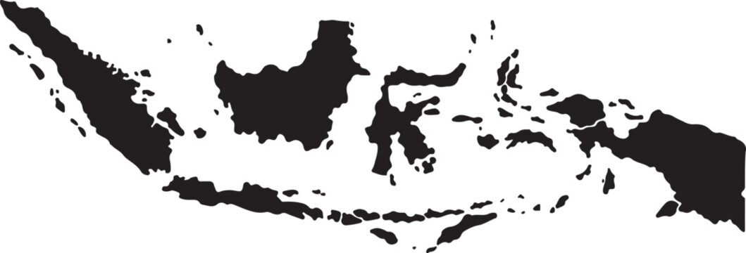 Scalable map of Indonesia archipelago silhouette vector.