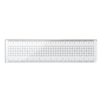 Clear plastic grid ruler with metric measurements