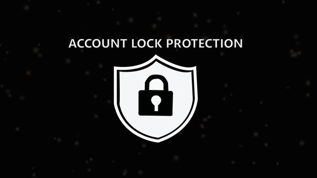 Account lock protection concept with shield and lock on  security