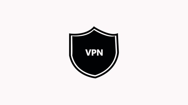 Digital vpn Text Animation on black background. Neon HUD Gaming Title with Red and Blue Glow on Sunburst.