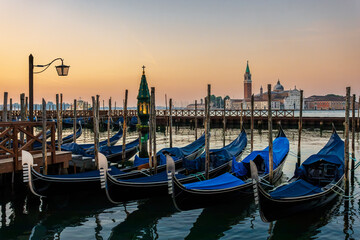 Venice gondolas at sunrise © catalinlazar
