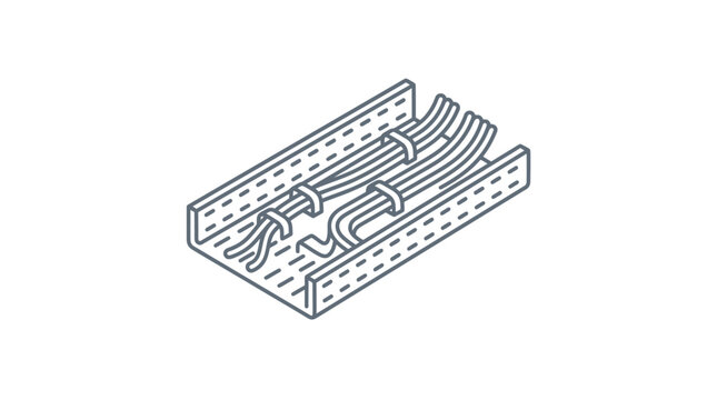 Isometric Cable Tray Vector Illustration