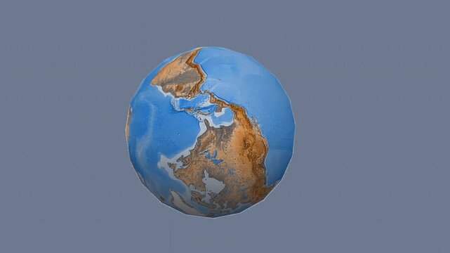 Stylized Low Poly Earth Globe Planet Isolated transparent Background
