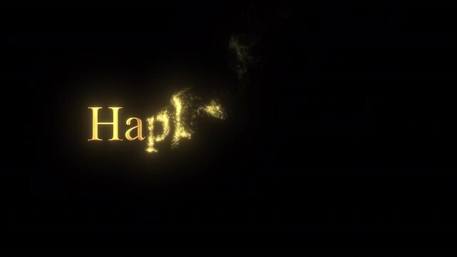 Golden Luxury &ldquo;Happy DIwali&rdquo; animated text with elegant typography
