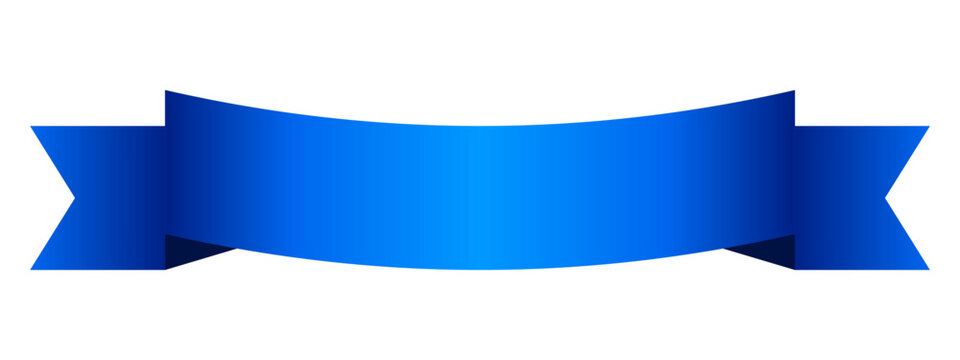 Blue ribbon banner classic curved scroll vector design element