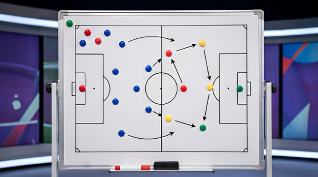 Tactical Soccer Playboard: Coach's Strategy Planning Tool with Magnetic Markers