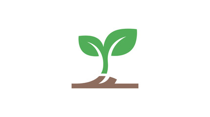 Fototapeta premium Minimalist Green Sprout Seedling Icon Vector Graphic