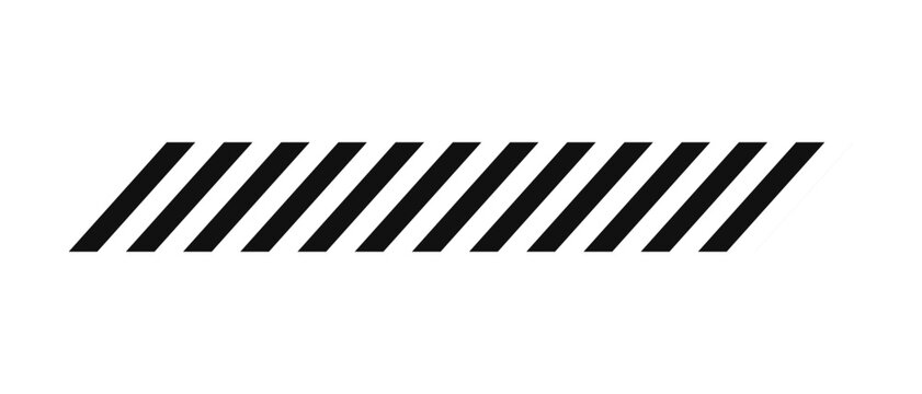 Classic diagonal hazard stripe bar with bold slanted line border