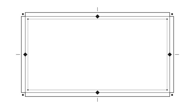 Elegant rectangular frame layout template border element on transparent background