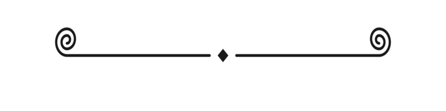 Classic elegant ornamental divider line minimal swirl separator border