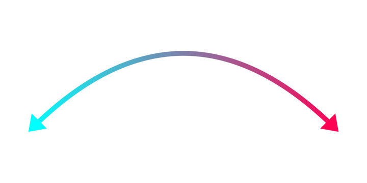 Glowing cyan green gradient curved double arrow directional arc symbol