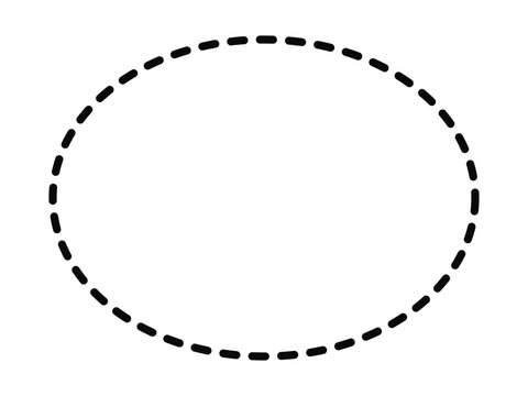 Black dotted oval outline minimal frame border empty simple design