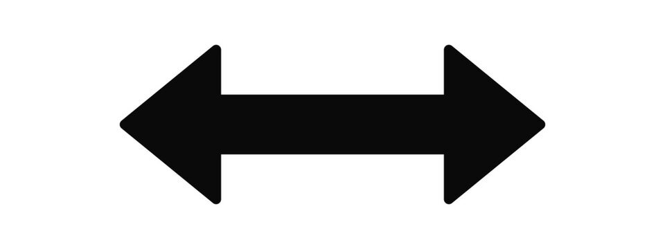 Black double headed arrow solid horizontal direction navigation minimal shape