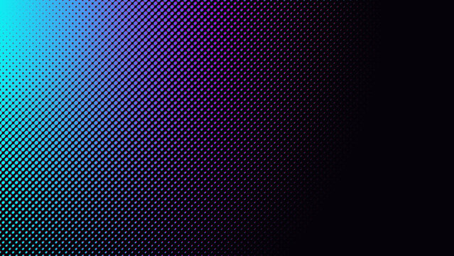 Cyberpunk neon halftone dot gradient with transparent fade
