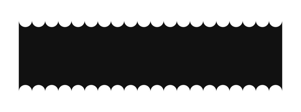 Black scalloped edge border decorative strip abstract silhouette shape