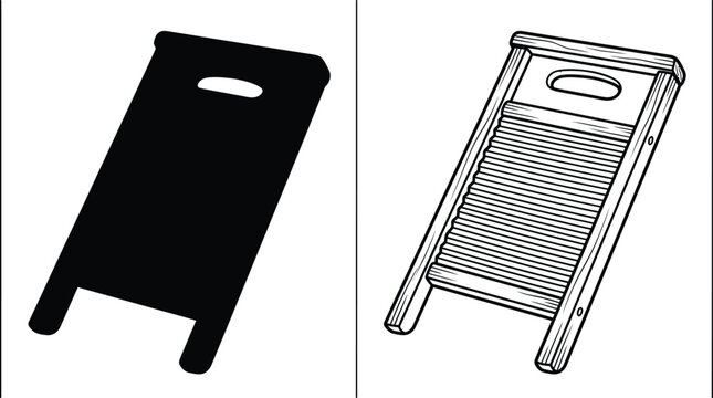 Washboard Wooden Laundry Tool with a Rectangular Shape and Ribbed Surface for Handwashing Clothes